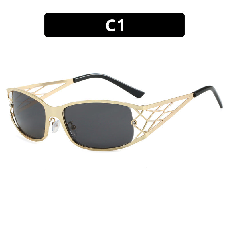 Damen modische Sonnenbrille mit strukturierendem Design und UV-Schutz Karnz