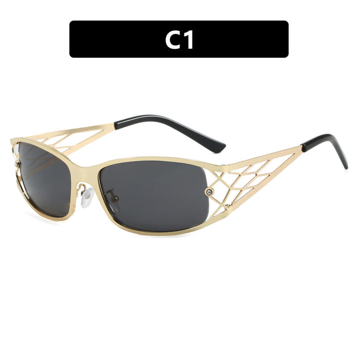 Damen modische Sonnenbrille mit strukturierendem Design und UV-Schutz Karnz