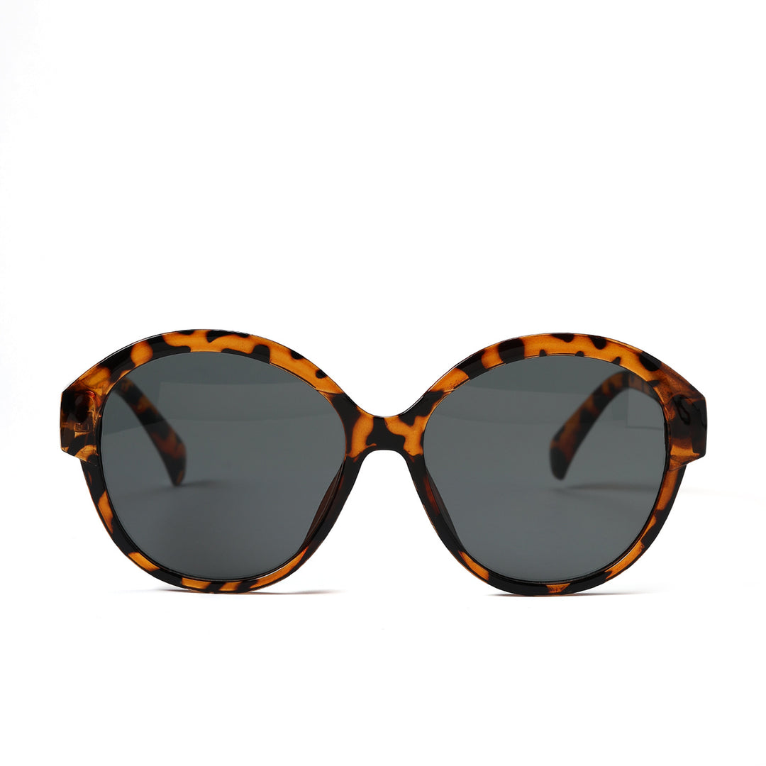Damen runde modische Sonnenbrille mit auffälligem Leopardenmuster Karnz