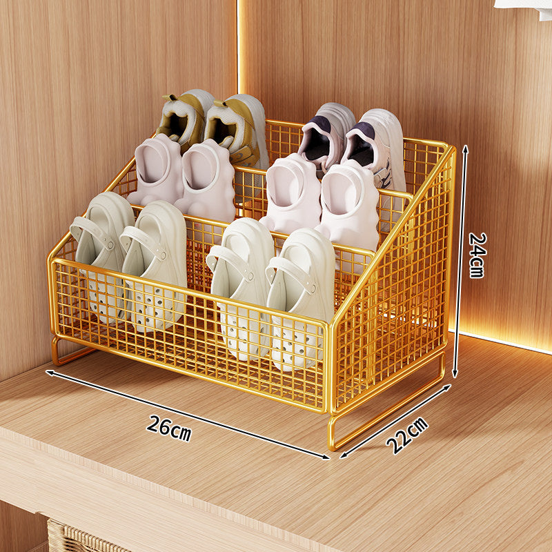 Kompakte geneigte Tri-Level-Mesh-Schlappen- und kleine Schuh-Organizer-Binne