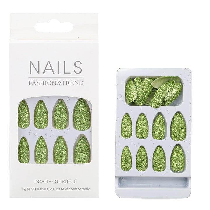 Glitzernde mandelförmige Press-On Nagelspitzen Karnz