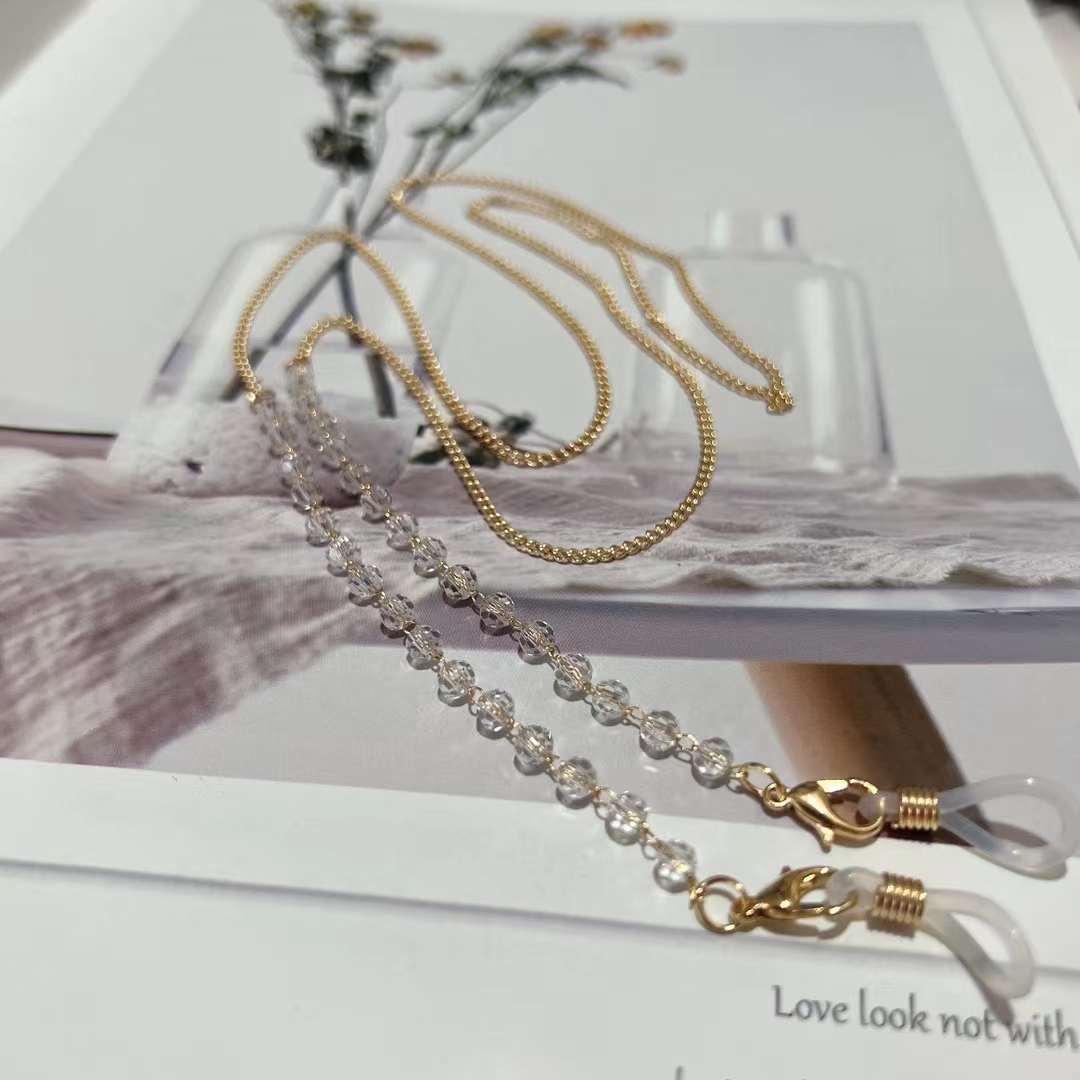 Chic Multi-Strang Perlen Brillen Kette Karnz