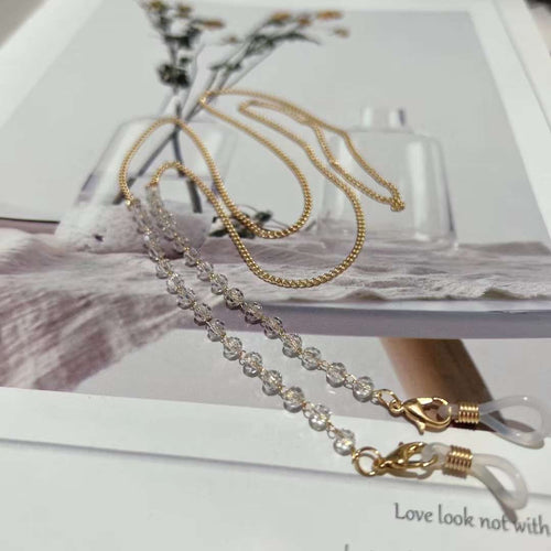 Chic Multi-Strang Perlen Brillen Kette Karnz