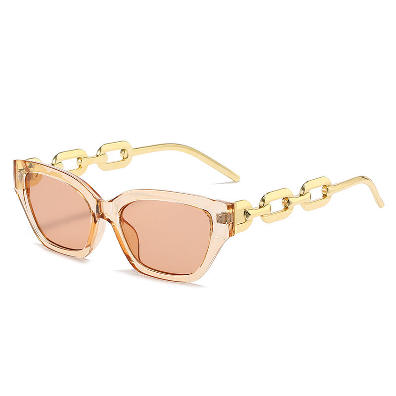 Damen modische Cat-Eye Sonnenbrille mit luxuriösem Kettenrahmen Karnz