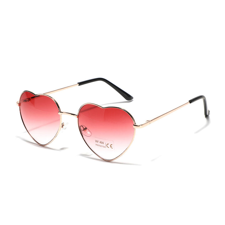 Damen Herzförmige Sonnenbrille mit UV-Schutz und filigranem Rahmen Karnz