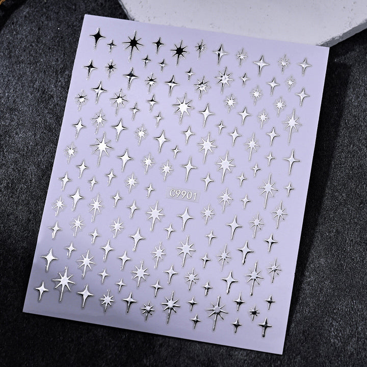 Gold Star Nail Art Dekorationsaufkleber