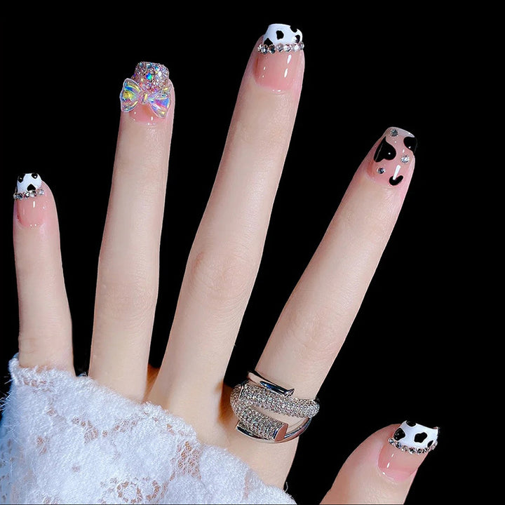 Verspielt Kuhmuster Press-On Nagelset