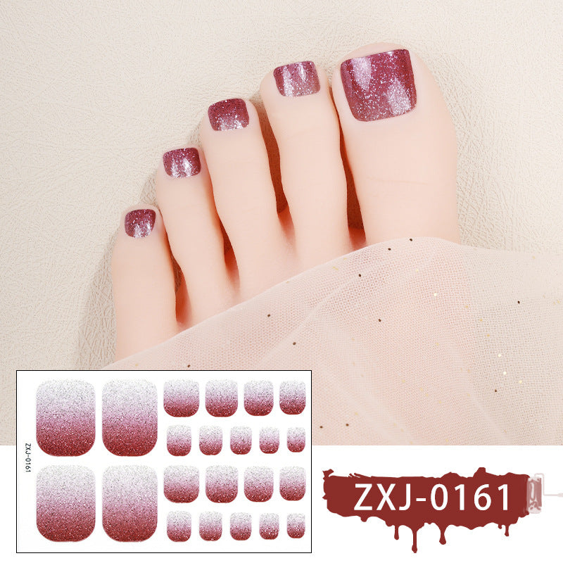 Glitzernde Glitter-Fußnagel-Wraps