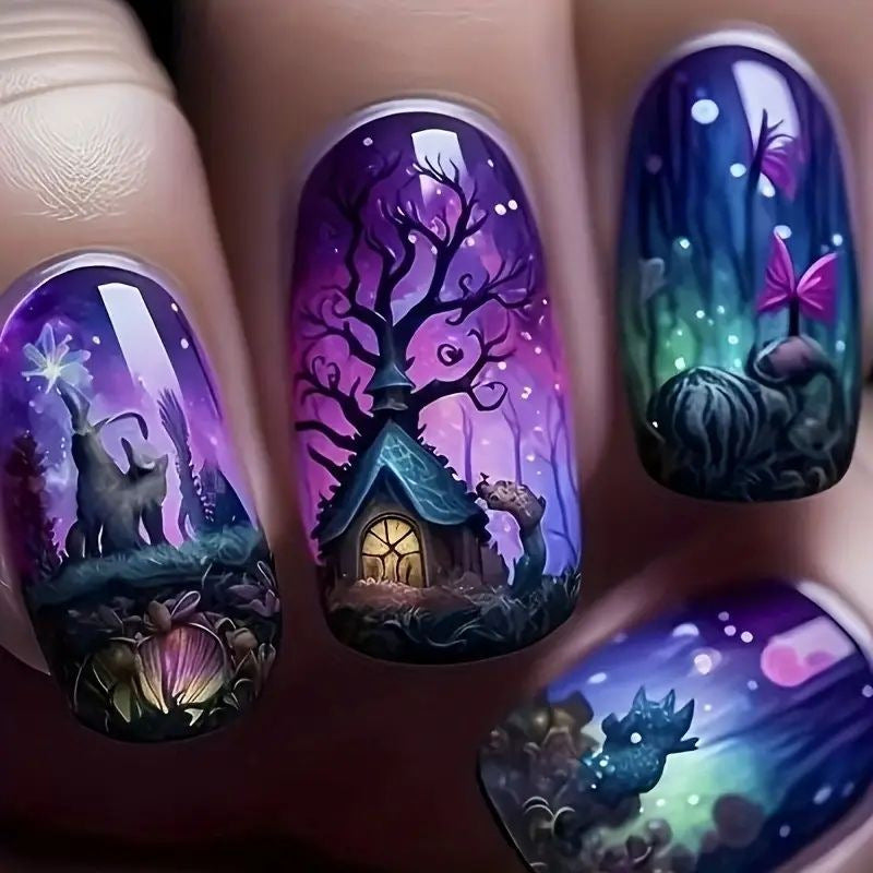 Fantasy-Landschaft-Nagelkunst Karnz