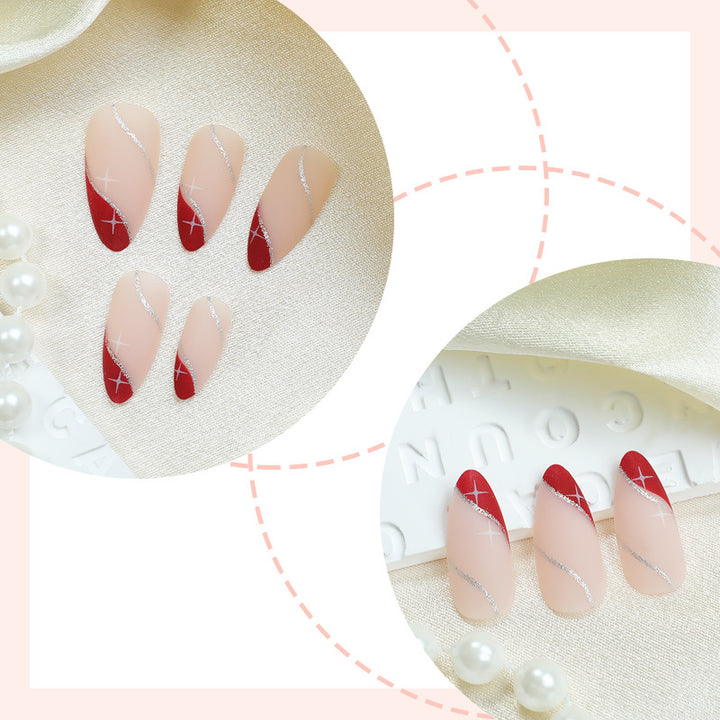 Künstlerisches Gradient Press-On Nagelset Karnz