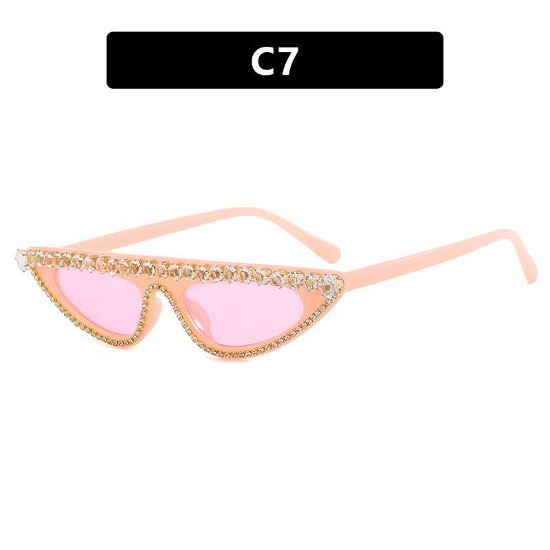 Damen Designer-Sonnenbrille im stilvollen Cat-Eye-Design mit glitzerndem Rahmen Karnz