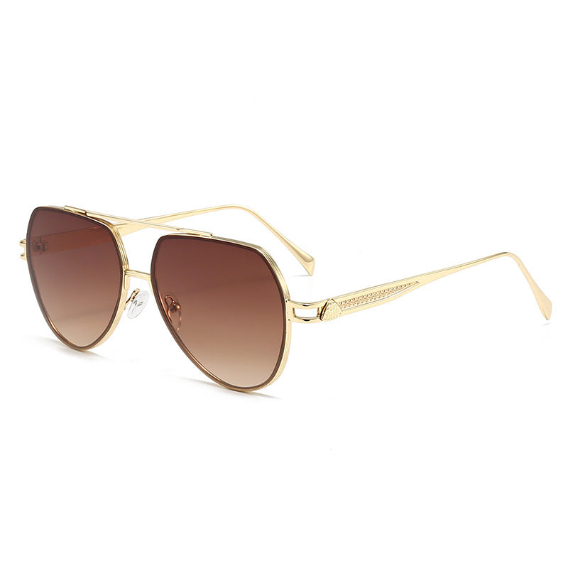 Damen Designer-Sonnenbrille im stilvollen, geschwungenen Metallrahmen Karnz