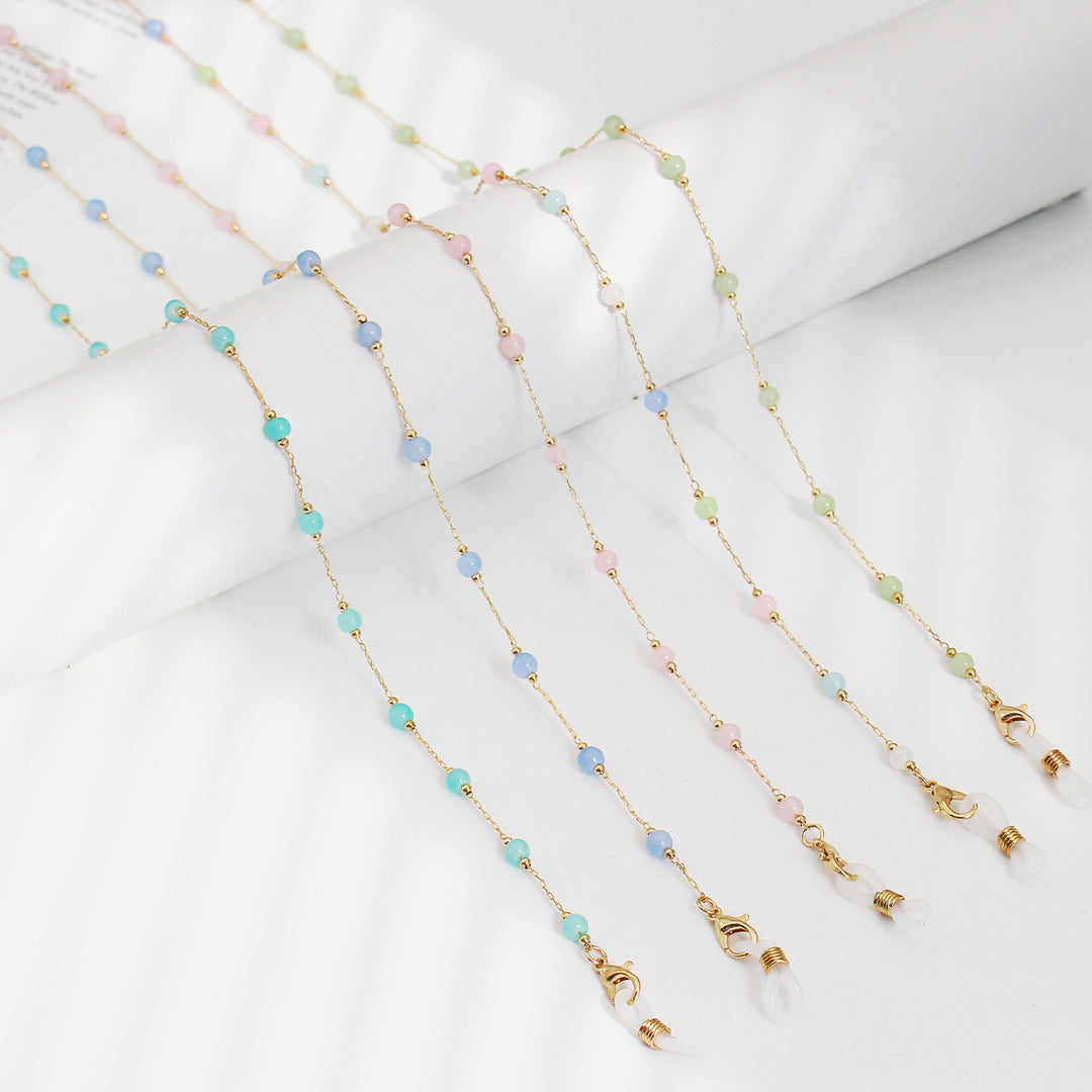 Elegante Perlen Brillenhalter Kette Karnz