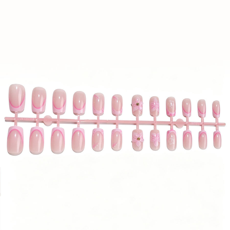 Künstlerisches Floral Press-On Nagelkunst Set Karnz