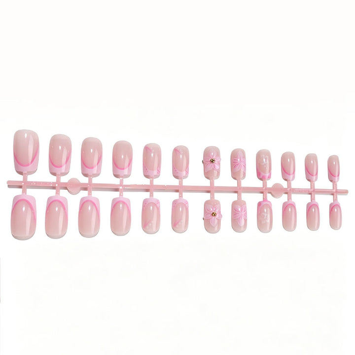Künstlerisches Floral Press-On Nagelkunst Set Karnz