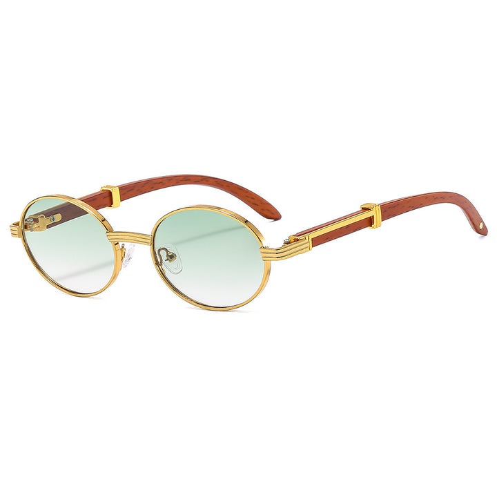 Vintage-inspirierte runde Sonnenbrille mit luxuriösen goldenen Akzenten Karnz