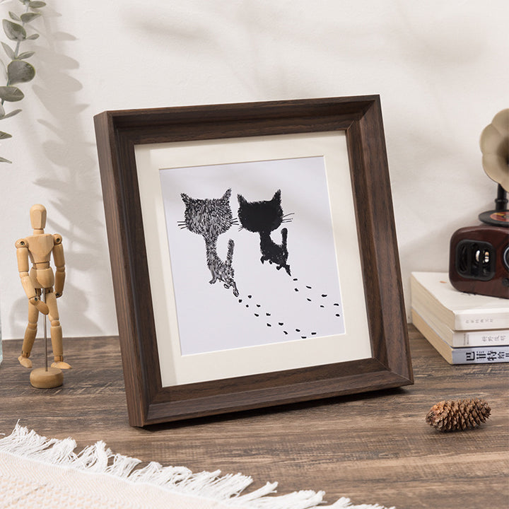 Künstlerische Katzenillustration Bilderrahmen für Wanddekoration
