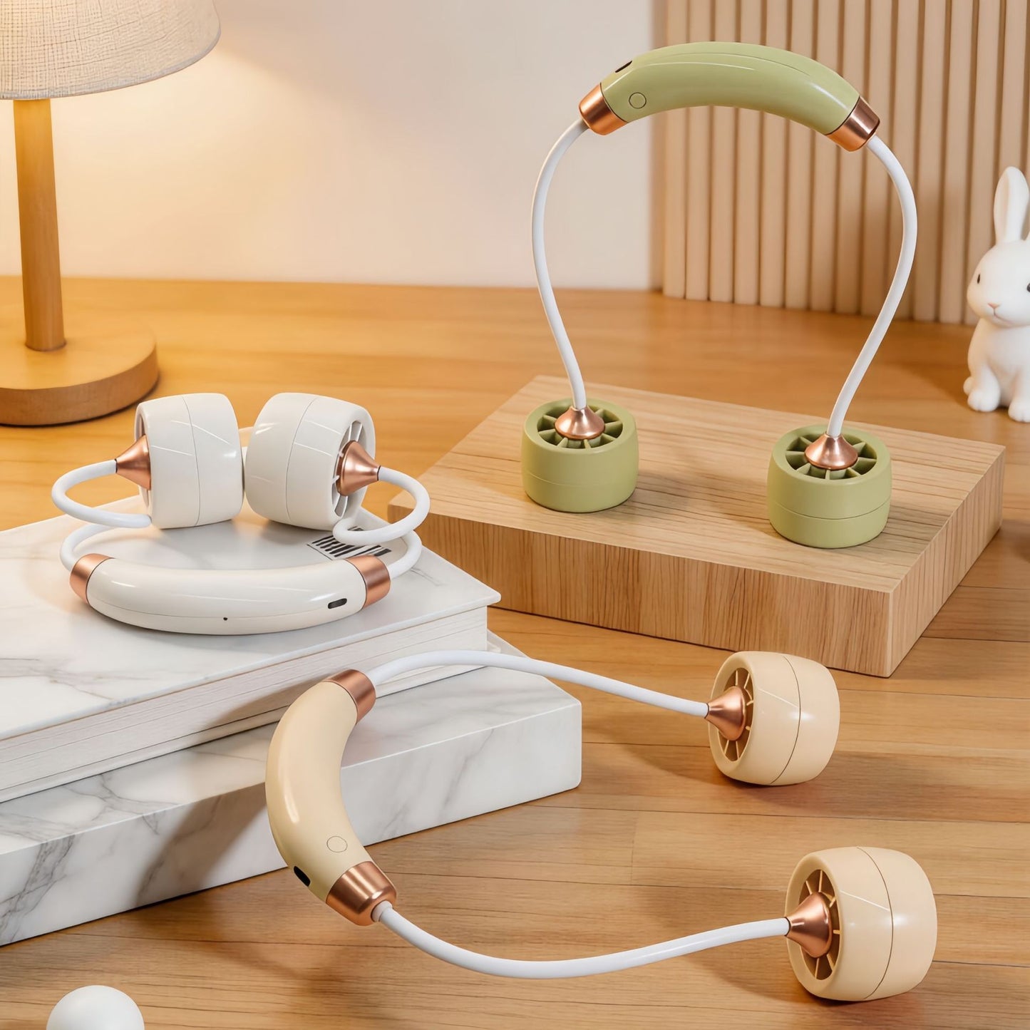 Damen Tragbarer Nackenventilator mit flexiblem Design Karnz