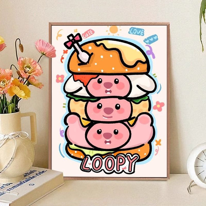 Verspielt katzenmotiviertes Food-Art-Druck Karnz