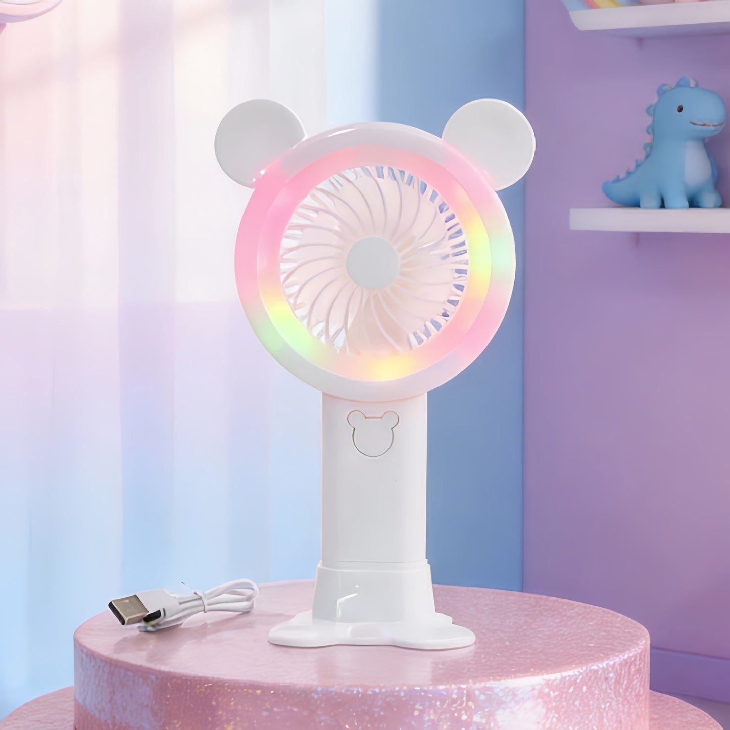 Damen Tragbarer Handventilator im fröhlichen Bärendesign Karnz
