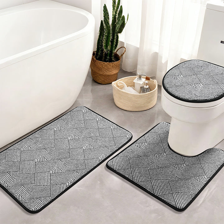 Elegantes gewebtes Badezimmermatten-Set