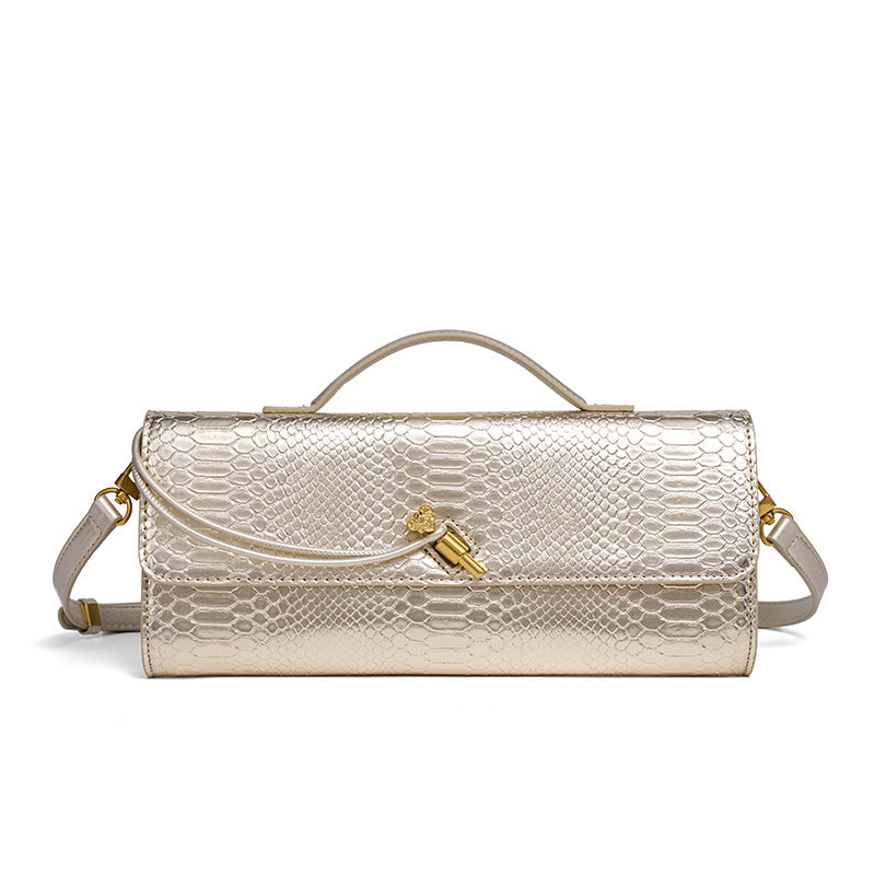 Elegante Texturierte Schlangenleder Abendclutch Karnz