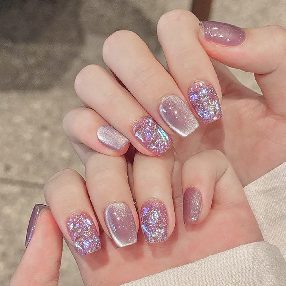 Glamouröse glitzernde Press-On Nägel
