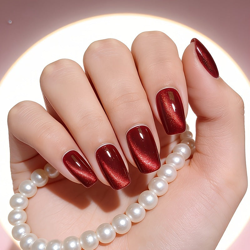 Glänzendes Metallic Press-On Nagelset Karnz