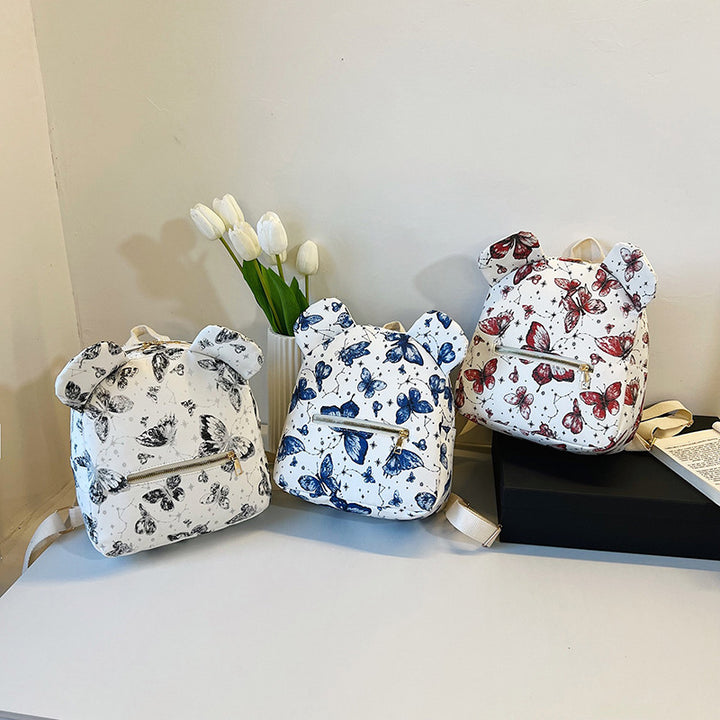 Süßer Schmetterlingsdruck Mini-Rucksack Karnz