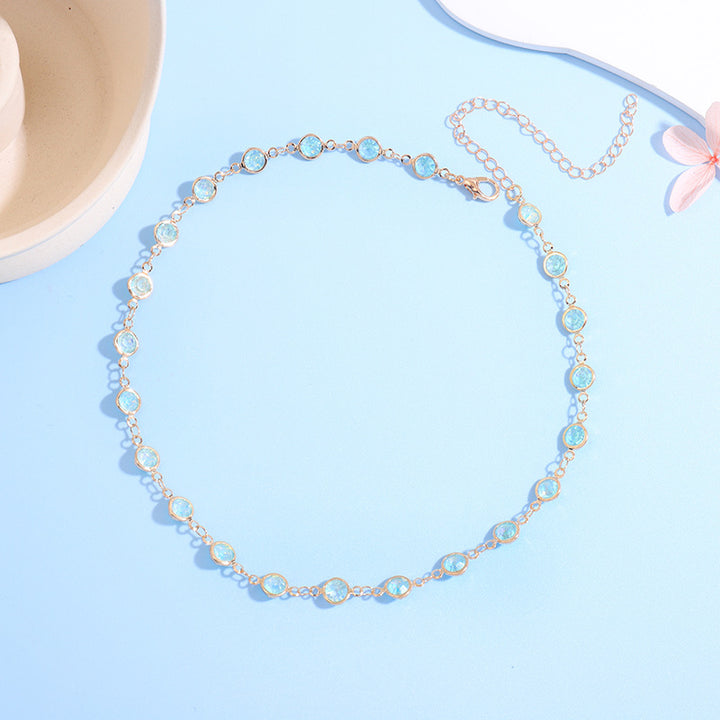 Funkelnde Kristall Choker Halskette Karnz