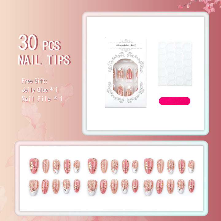 Künstlerisches Luxus Press-On Nageldesign