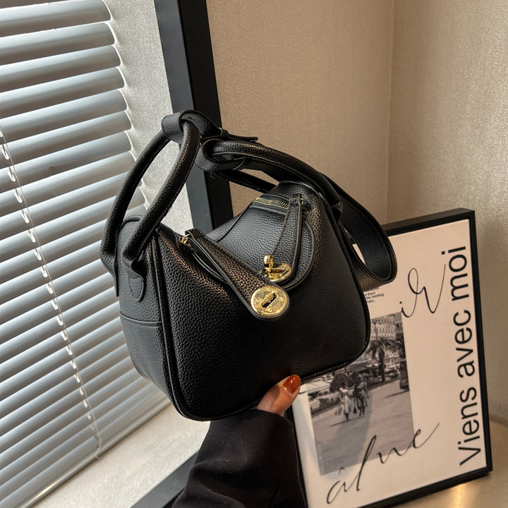 Strukturierte Lederhandtasche Karnz