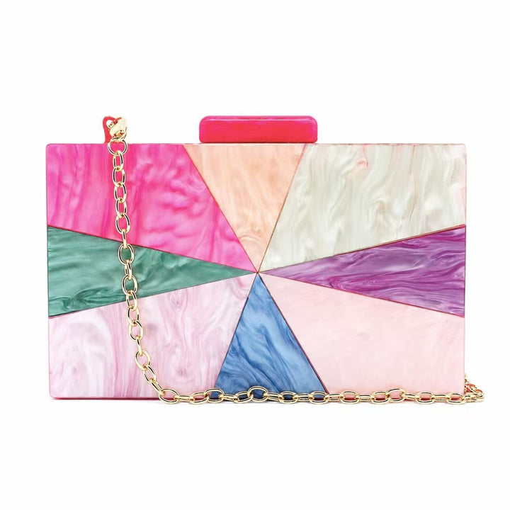 Geometrische Mehrfarben-Acryl-Clutch