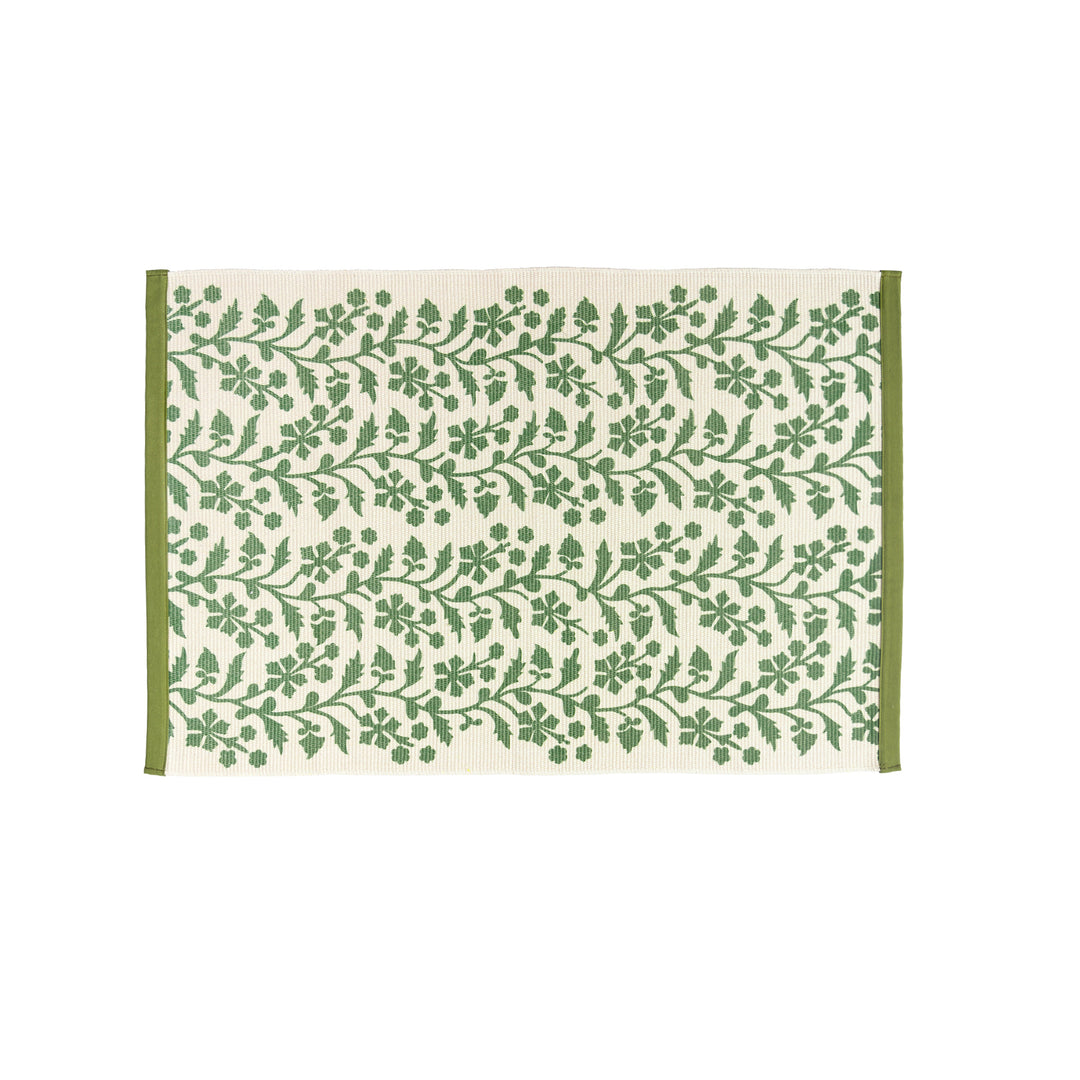 Dekorativer Jacquard‑Tischläufer mit floraler Webstruktur und verstärkter Kante
