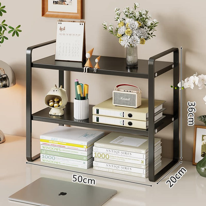 Kompakte Metall Desktop Zwei-Ebenen Organizer Regal Erhöhung