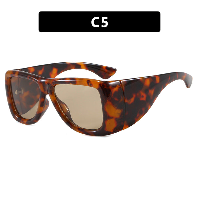 Damen trendige oversized Sonnenbrille mit markantem Schildpatt-Design Karnz
