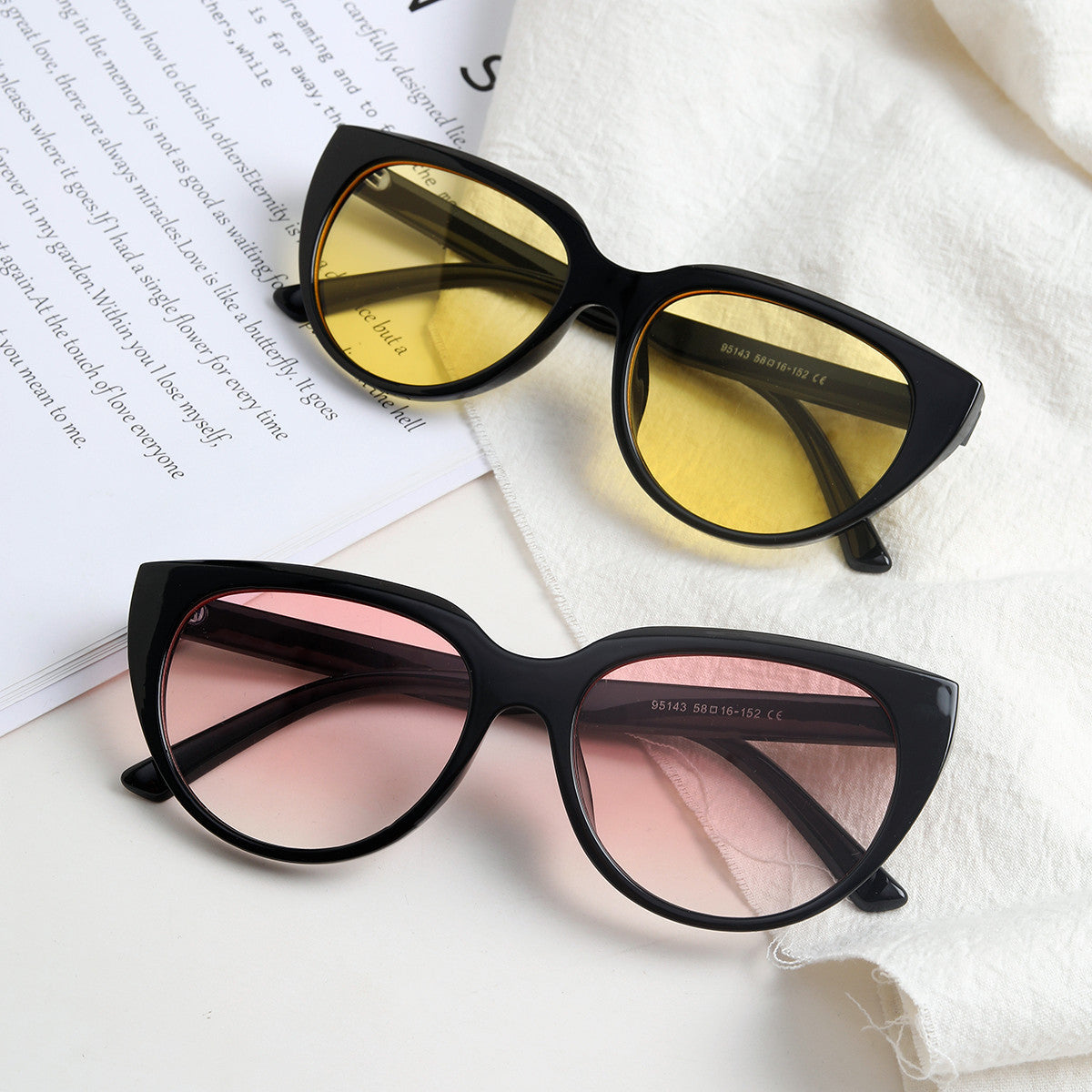 Damen trendige Cat-Eye Sonnenbrille mit komfortabler Passform Karnz