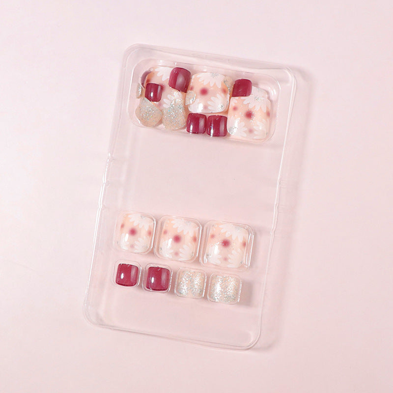 Künstlerisches Floral Press-On Nagelkunst Set Karnz