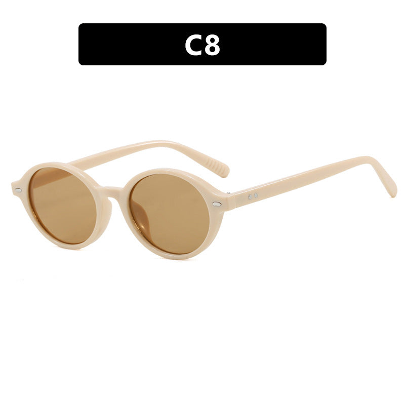 Damen runde Sonnenbrille mit modernem Design und polarisierten Gläsern Karnz