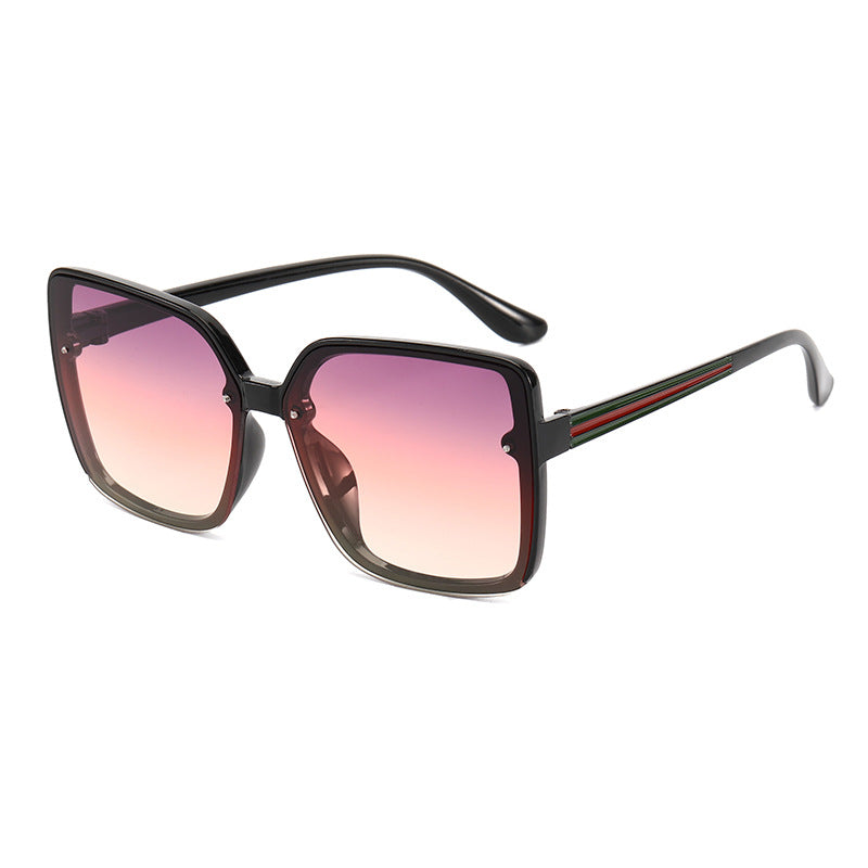 Damen Oversized-Quadrat-Sonnenbrille mit kontrastierendem Rahmen Karnz