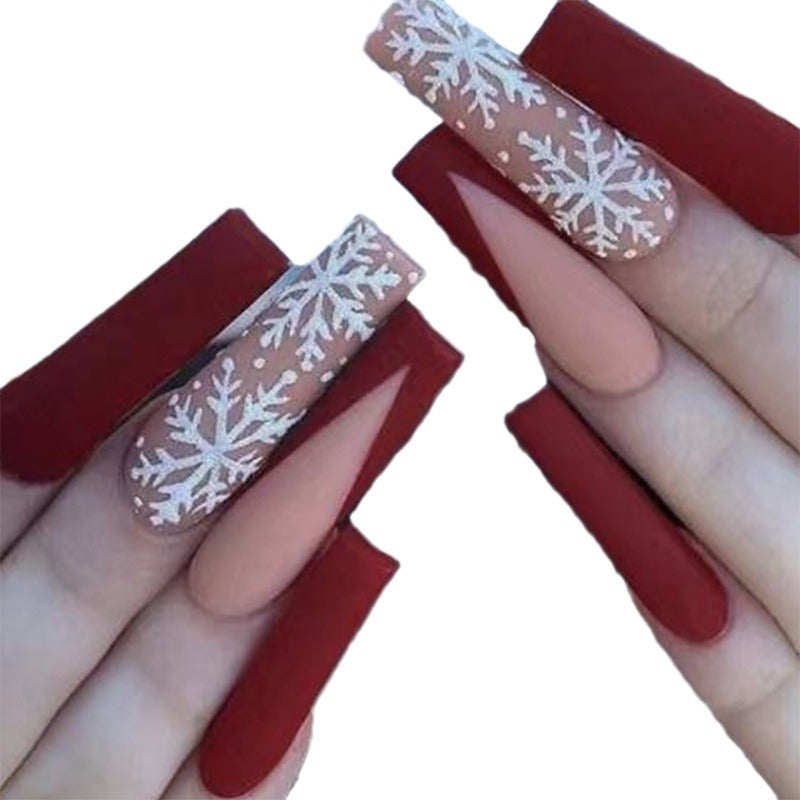 Premium Winter-Themen Press-On Nagelkunst Extensions