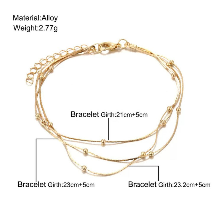 Multi-Strang Silber Perlenarmband Karnz