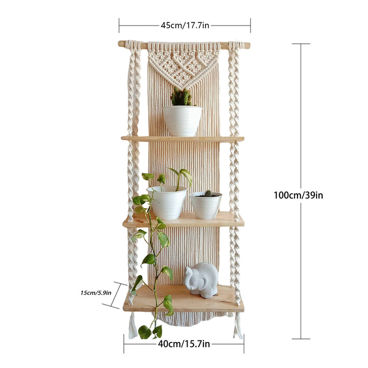 Macrame Pflanze Regal mit dekorativem hängendem Design Karnz