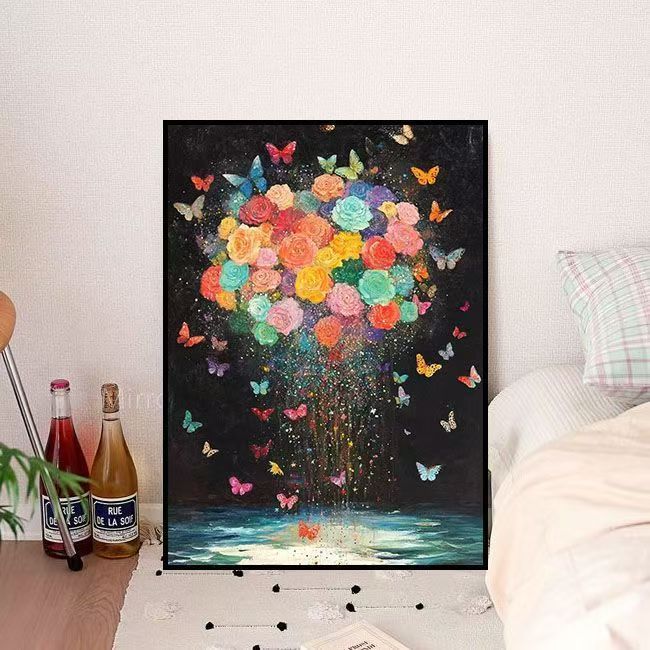 Abstract Schmetterlings-Blumen-Leinwandkunst Karnz