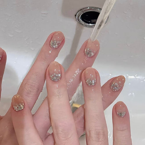 Glitzernde Sternnail Art