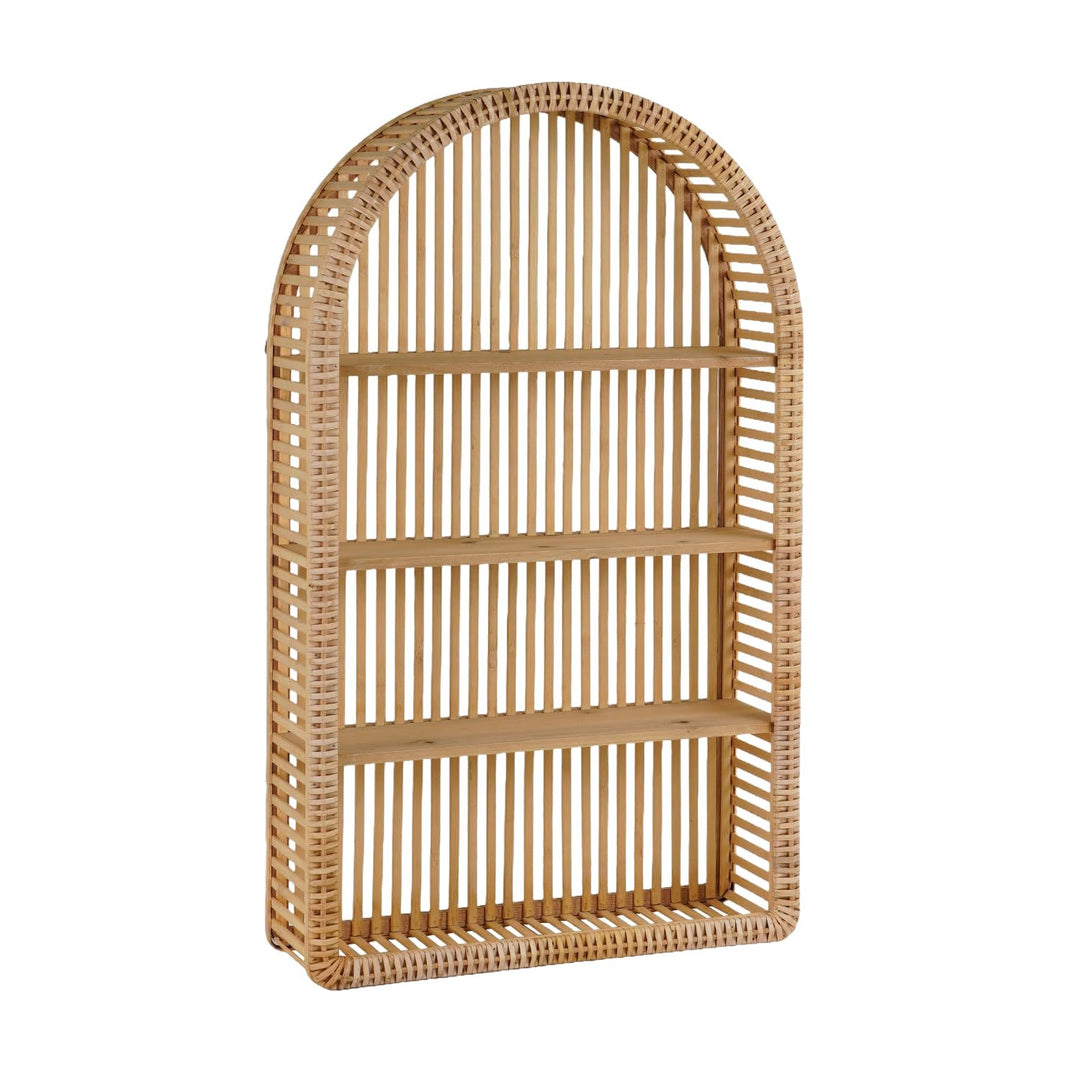 Runde Wandregal Aus Natürlichem Rattan Karnz