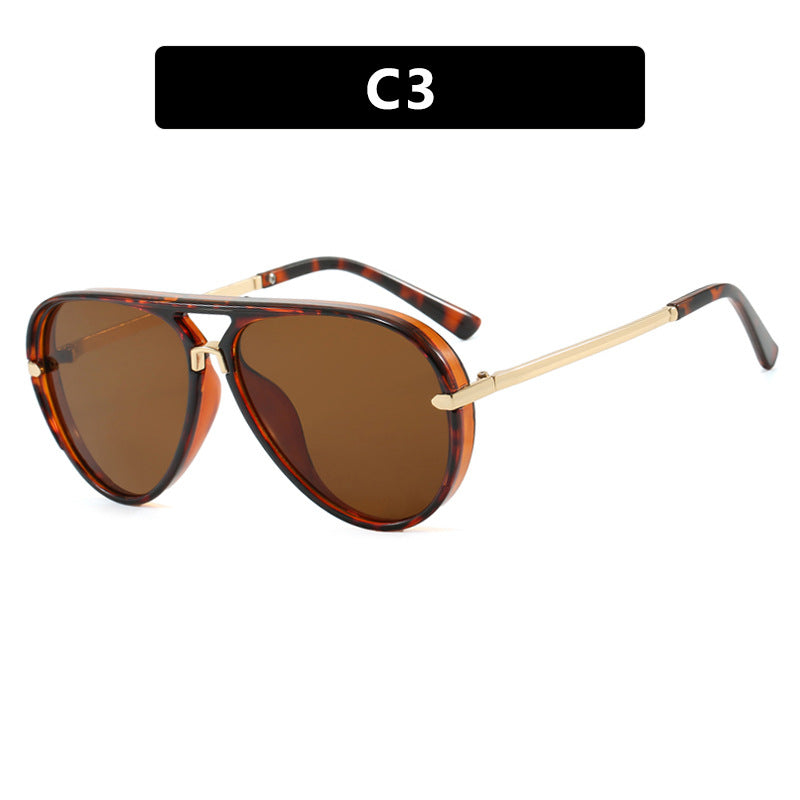 Damen modische Piloten-Sonnenbrille mit eleganten Metallakzenten Karnz