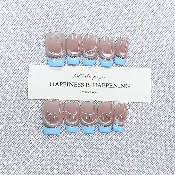Glamourös Ombre-Effekt Press-On Nagelset Karnz