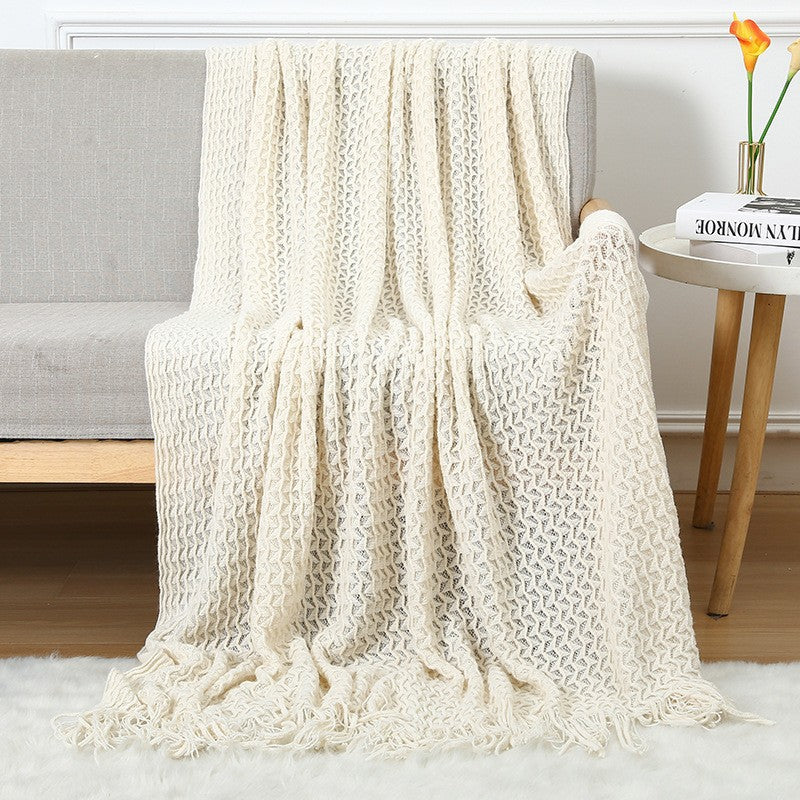 Gemütliche Strickdecke Karnz