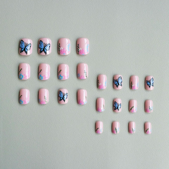 Künstlerisches Blumen- und Schmetterlings-Nail Art Set